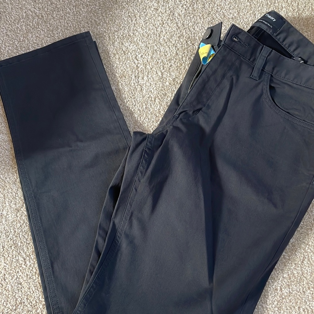 Theory size 33 Hayden Straight Slim Fit black pants, dry cleaned, like new